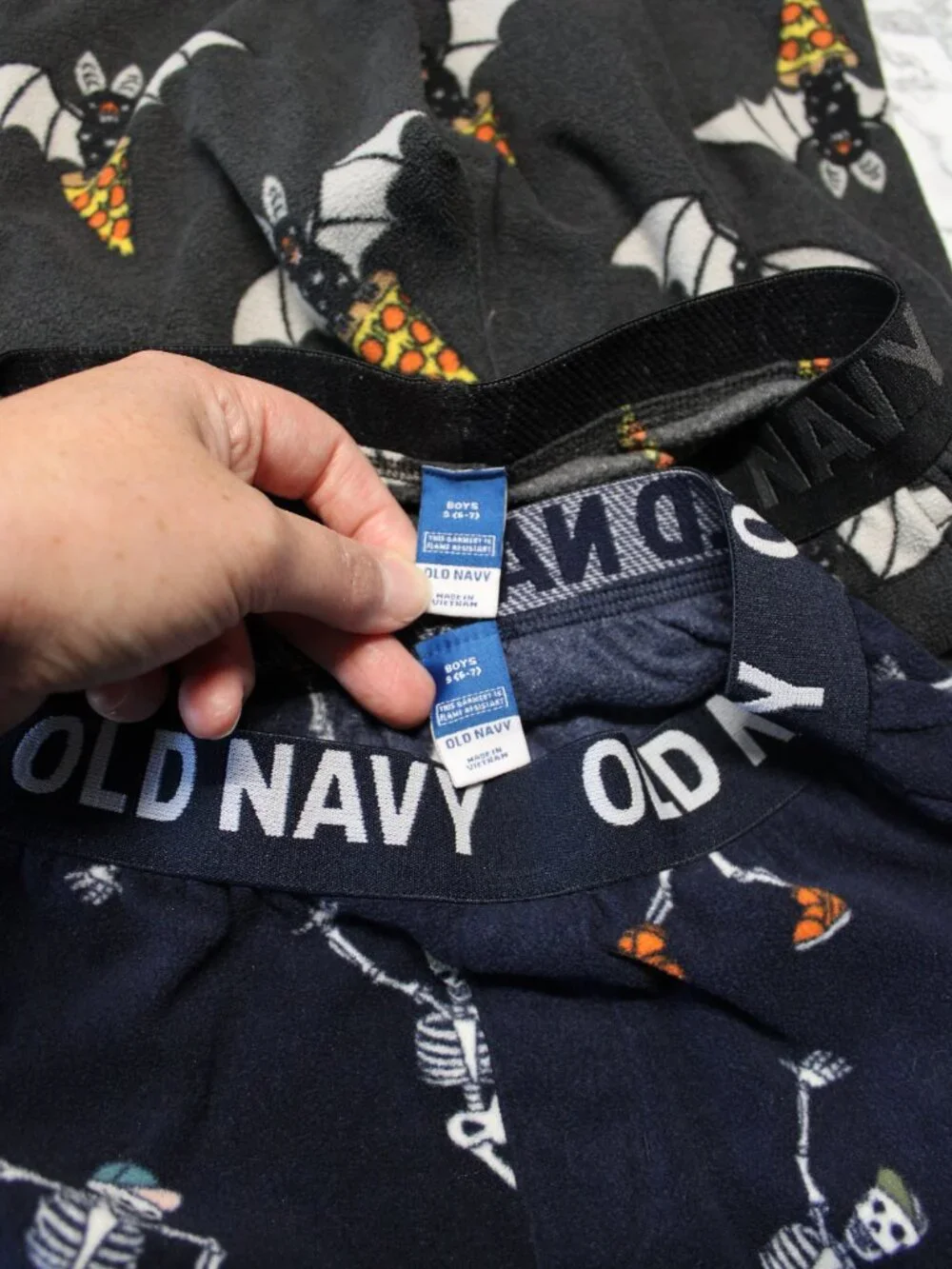 Old Navy Boys Fleece Lounge Pajama Bottoms Pizza Halloween Christmas Size 6-7